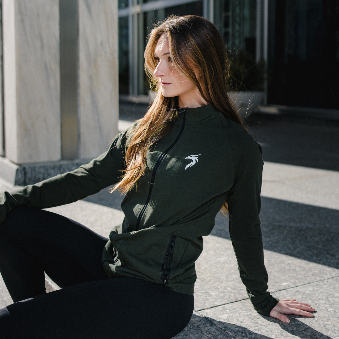 WOMEN'S VALOR ZIP UP - ARMY GREEN