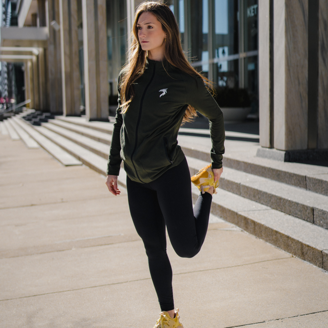 WOMEN'S VALOR ZIP UP - ARMY GREEN