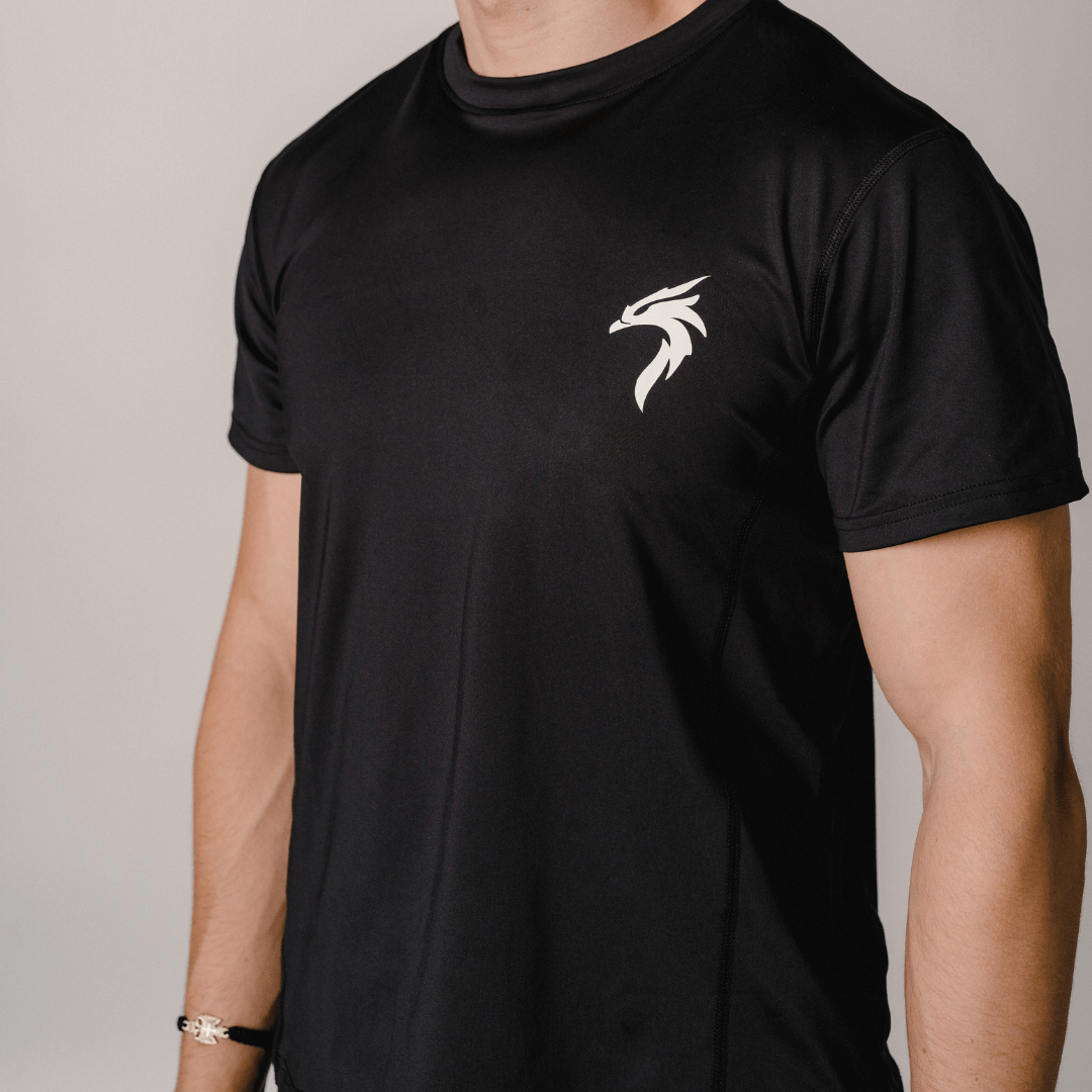 Riseabove Valor Performance Shirt fabric detail, moisture-wicking 4-way stretch athletic apparel