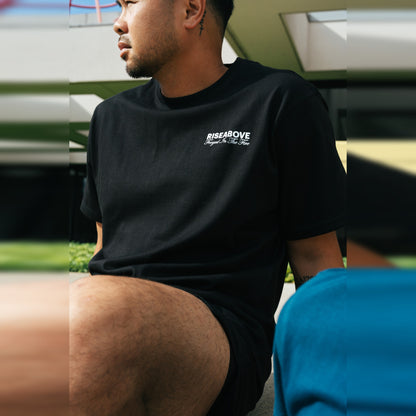 Men's Phoenix Rising Premium T-Shirt in Phantom Black, front detail view