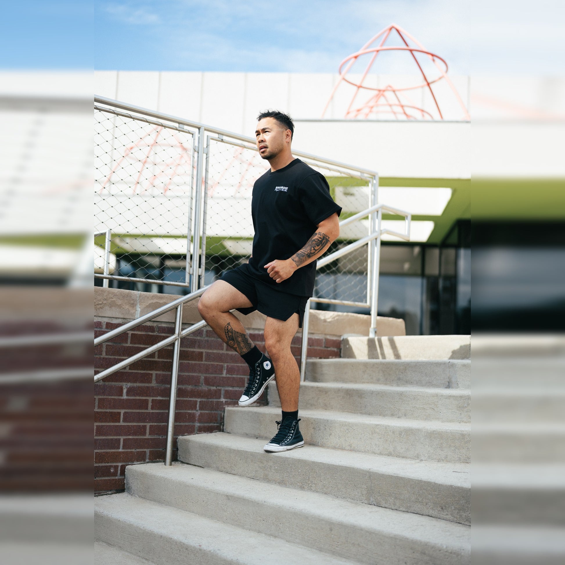 Men's Phoenix Rising Premium T-Shirt in Phantom Black, lifestyle photo, front
