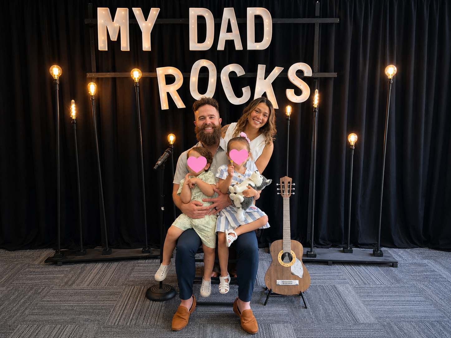 Founder of RISEABOVE with his wife and children, representing the purpose, family, and hope behind the RISEABOVE movement. Children's faces are covered for privacy.