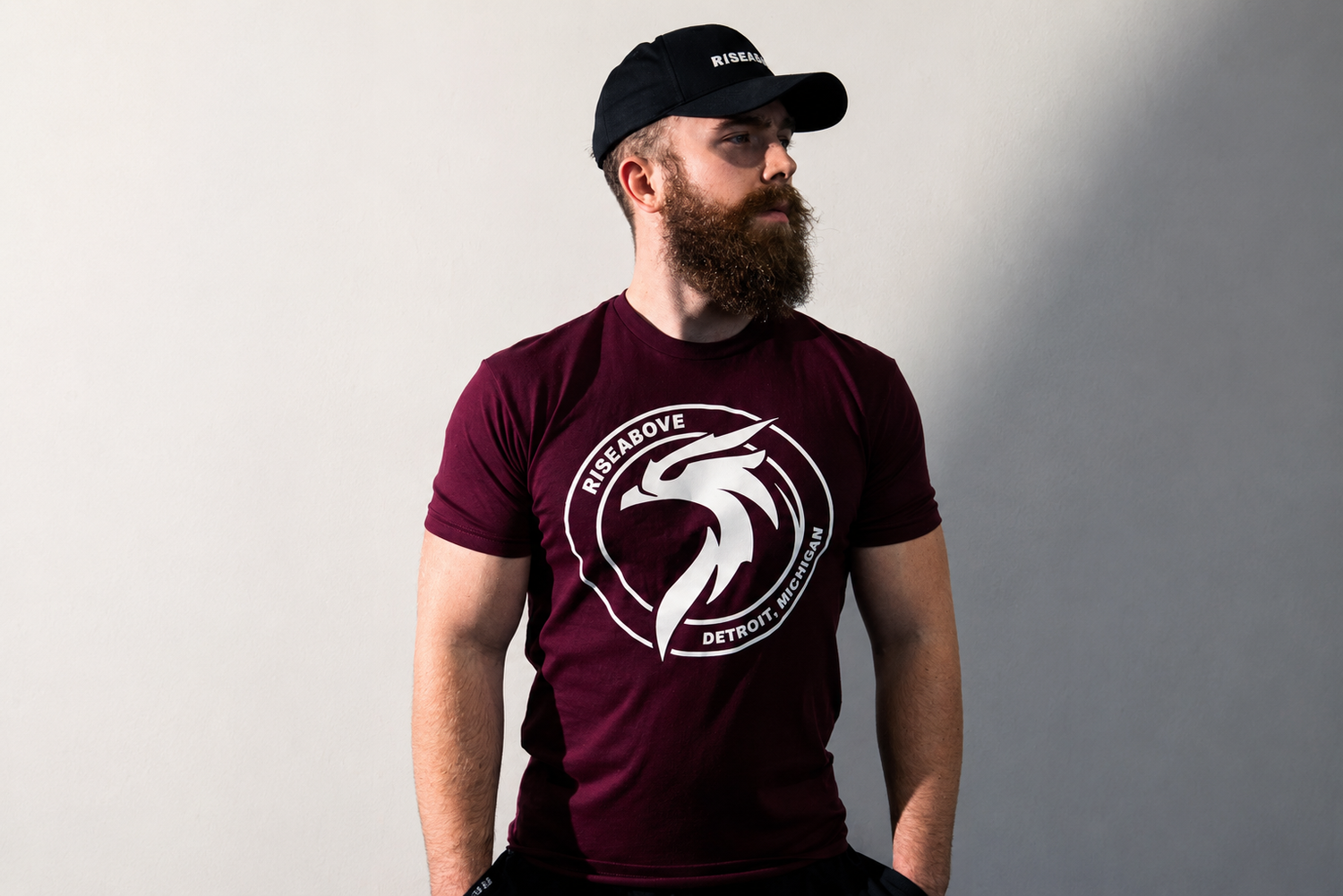 Portrait of RISEABOVE founder Dan Korte wearing RISEABOVE apparel, representing the mindset shift that transformed adversity into strength and purpose